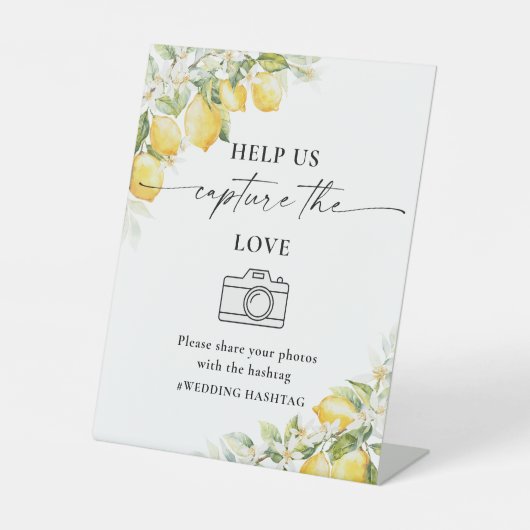 Signe De Table Citrus Vert Citron Aidez-Nous À Capturer L'Amour (Recto)