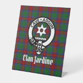 Signe De Table Clan Jardine Crest Badge et Tartan (Recto)