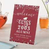 Signe De Table Class Reunion Welcome Table Sign Red (In SItu)