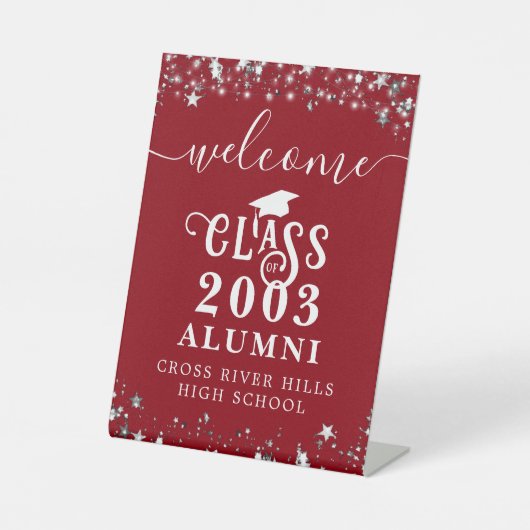 Signe De Table Class Reunion Welcome Table Sign Red (Recto)