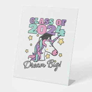 Signe De Table Classe de filles de 2024 Magical Unicorn Graduatio