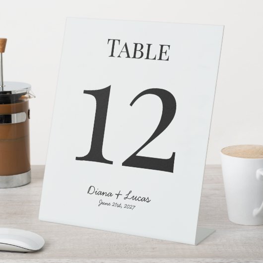 Signe De Table Classic Chic Mariage Numéro de table (In SItu)
