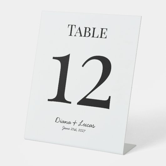 Signe De Table Classic Chic Mariage Numéro de table (Recto)