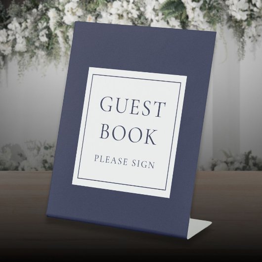 Signe De Table Classic Elegant Marine Blue Guest Book