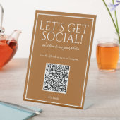 Signe De Table Classic Simple Sienna QR Code Social Media Sign (In SItu)