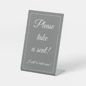 Signe De Table Classique, élégant "S'il vous plaît, asseyez-vous  (Recto)