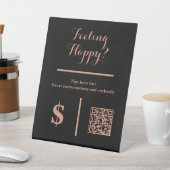 Signe De Table Classy Black Tip Your Bartender QR Code  (In SItu)