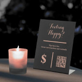 Signe De Table Classy Black Tip Your Bartender QR Code 