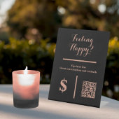 Signe De Table Classy Black Tip Your Bartender QR Code 