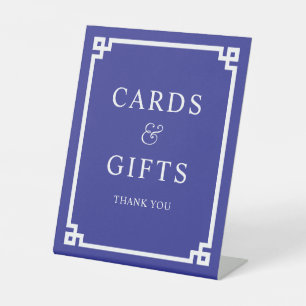 Signe De Table Clé grecque blanche profonde Élégante Cartes et Ca