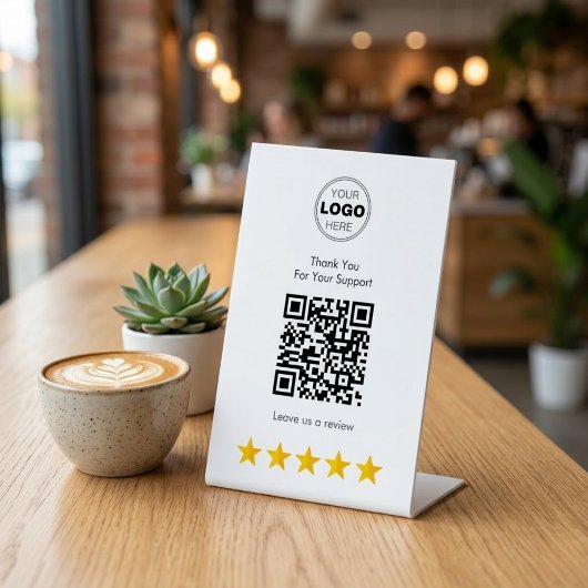 Signe De Table Clean Minimalist Thank You Review QR Code