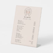 Signe De Table Clean Simple Blush Pink Salon & spa Tarifs (Recto)