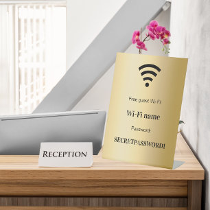 Signe De Table Client wifi réseau mot de passe or