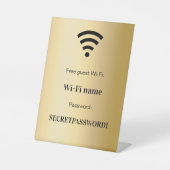 Signe De Table Client wifi réseau mot de passe or (Recto)