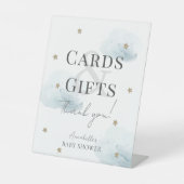 Signe De Table Cloud 9 Clouds Bleus Garçon Baby shower Cartes et (Recto)