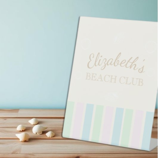 Signe De Table Club de plage anniversaire