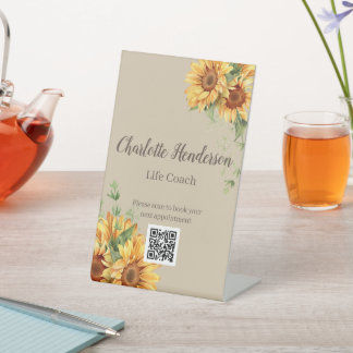 Signe De Table Coach de vie Fleur de Tournesol Botanique Bien-êtr