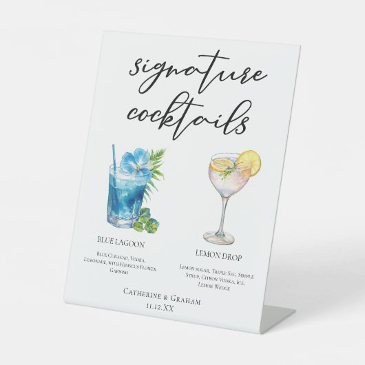 Signe De Table Coastal Mariage Signature Cocktails Menu (Recto)