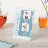 Signe De Table Cocktail signature chien Boire Dusty Blue Mariage (In SItu)