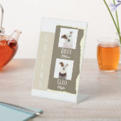 Signe De Table Cocktail signature chien Boire Mariage Brown (In SItu)