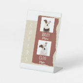 Signe De Table Cocktail signature chien Boire Mariage rouge (Recto)