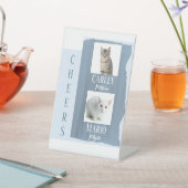 Signe De Table Cocktail signature de chat Boire Mariage bleu ardo (In SItu)