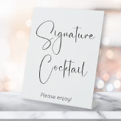 Signe De Table Cocktail signature de script moderne