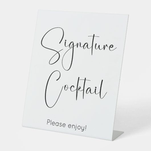 Signe De Table Cocktail signature de script moderne (Recto)