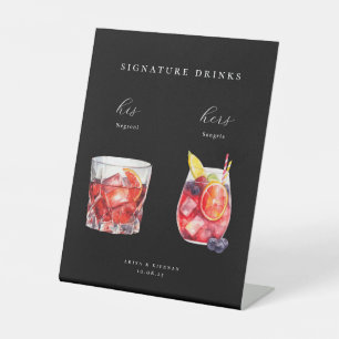 Signe De Table Cocktails Aquarelle Boissons Signature De Mariage