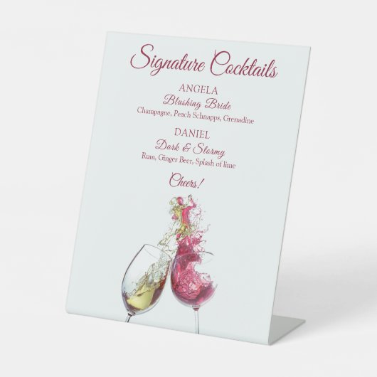 Signe De Table Cocktails Signature Danse du vin rouge et blanc (Recto)