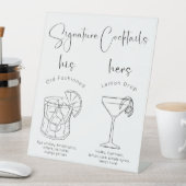 Signe De Table Cocktails Signature de Script Moderne (In SItu)