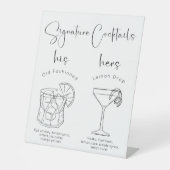 Signe De Table Cocktails Signature de Script Moderne (Recto)