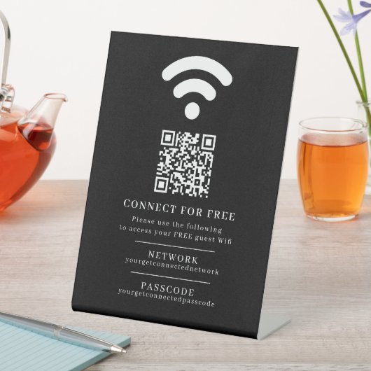 Signe De Table Code d'accès réseau Wifi informations d'invité cod (In SItu)