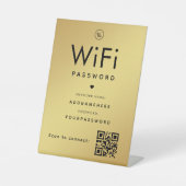 Signe De Table Code de mot de passe Gold WiFi Logo professionnel  (Recto)