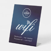Signe De Table Code de mot de passe WiFi Logo d'affaires bleu (Recto)