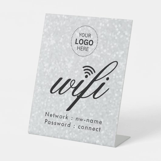 Signe De Table Code de mot de passe WiFi Logo d'entreprise (Recto)