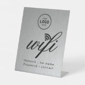 Signe De Table Code de mot de passe WiFi Logo Entreprise Bleu (Recto)