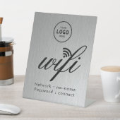 Signe De Table Code de mot de passe WiFi Logo Entreprise Bleu  (In SItu)