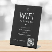 Signe De Table Code de mot de passe WiFi noir Logo professionnel