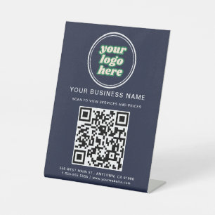 Signe De Table Code et logo QR d'entreprise