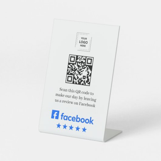 Signe De Table Code QR Affichage sur Pied Style Sig pour Avis Fac (Recto)