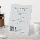 Signe De Table Code QR Airbnb Bienvenue Location de Vacances Gris (In SItu)