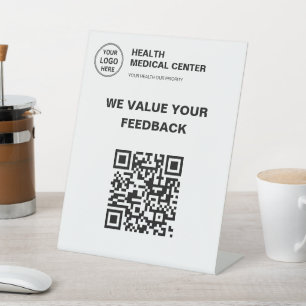 Signe De Table Code QR avec logo personnalisé Clinique médicale S