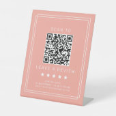 Signe De Table Code QR Avery Minimal Blush Peach Laissez un avis (Recto)