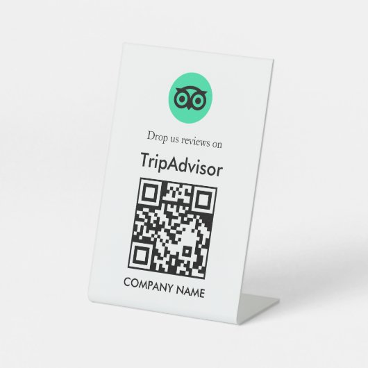 Signe De Table Code QR Avis Tripadvisor Style Tablette (Recto)