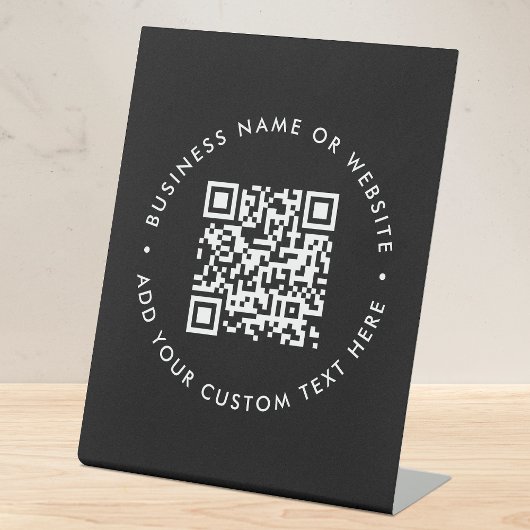 Signe De Table Code QR | Black Business Site Web Modern Stylish