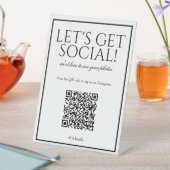 Signe De Table Code QR blanc classique médias sociaux (In SItu)