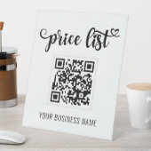 Signe De Table Code QR Blanc Moderne Entreprise Signal Pedestal (In SItu)