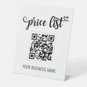 Signe De Table Code QR Blanc Moderne Entreprise Signal Pedestal