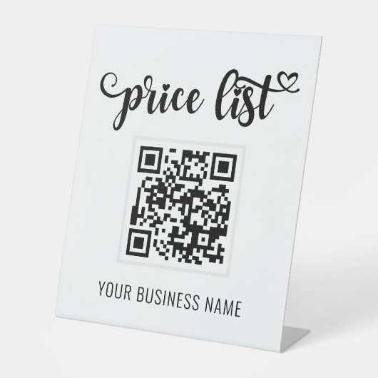 Signe De Table Code QR Blanc Moderne Entreprise Signal Pedestal (Recto)